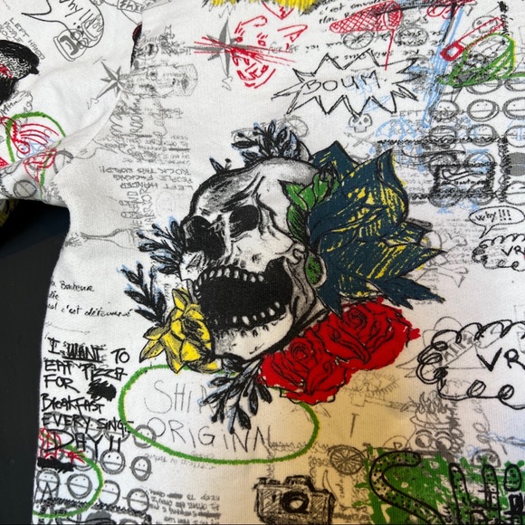 Shine Original Sweatshirt. Sz L cotton white with Multicolor graphics - Picture 5 of 10